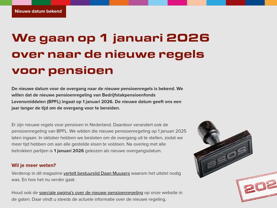 Uw pensioen gaat niet omhoog in 2025 BPFL Jouw Dag Winter 2024 gepensioneerden